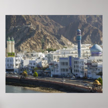 Oman, Muscat, Mutrah. Buildings along Mutrah Posters