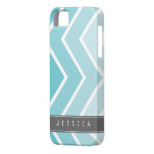 Ombre Aqua Zig Zag Chevrons Pattern