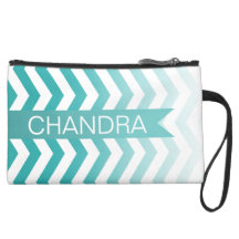 Ombre Chevron Style! | teal Wristlet