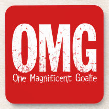 OMG: One Magnificent Goalie Beverage Coaster