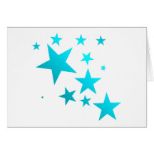 OMG STARS!!! TURQ/WHT CARD