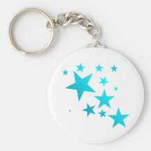 OMG STARS!!! TURQ/WHT KEY CHAINS