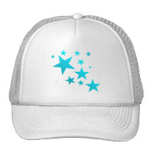 OMG STARS!!! TURQ/WHT MESH HATS