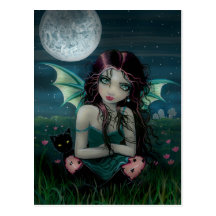 Ominously Sweet Vampire Fairy Postcard