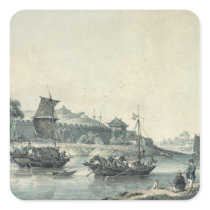 On one of the rivers of China stickers