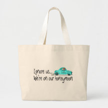 On Our Honeymoon Ignore Us Canvas Bags