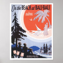 On The Beach at Bali Bali Songbook Cover Print