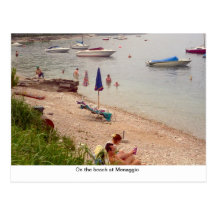 On the beach at Menaggio Post Card