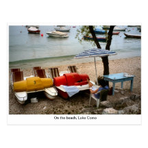 On the beach, Lake Como Postcard