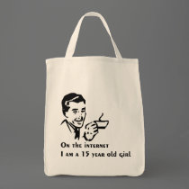 On The Internet Im A 15 Year Old Girl bags