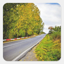 On the road again square stickers