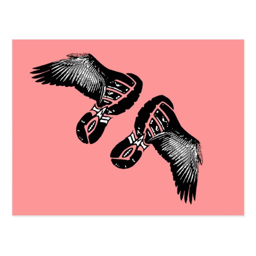 On the Wings of an athlete Running gift Postcard