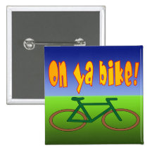 On Ya Bike! Cycling Go Green Zero Emissions Buttons