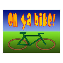 On Ya Bike! Cycling Go Green Zero Emissions Post Cards