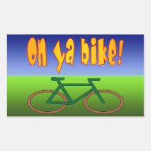On Ya Bike! Cycling Go Green Zero Emissions Stickers