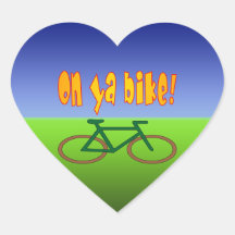 On Ya Bike! Cycling Go Green Zero Emissions Sticker
