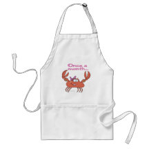 once a month crabby crab girl aprons