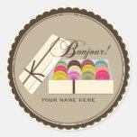 One Dozen French Macarons Bonjour Personalised Sticker
