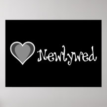 One Heart - Newlywed - Black & White Print