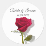 One Red Rose Round Stickers