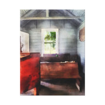 One Room Schoolhouse with Hurricane Lamp Gallery Wrap Canvas