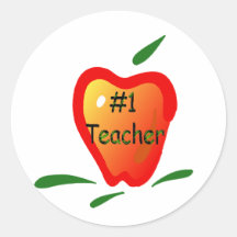 one.teacher round stickers