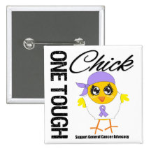 One Tough Chick General Cancer Warrior Pinback Buttons