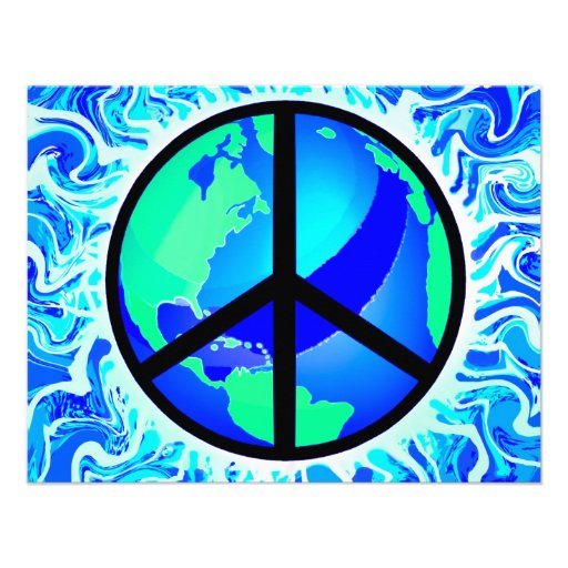 One World Peace Sign Invite
