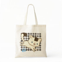 Onigiri Cat Frolic Tote (Brown Polka) Bag