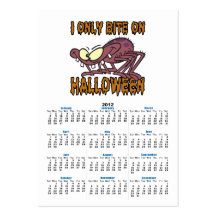 only bite on halloween silly spider cartoon business cards