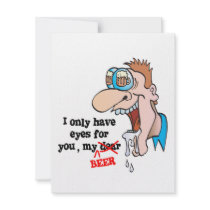 only have eyes for beer funny drinking design personalized invite