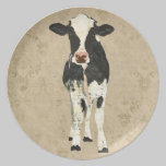 Onyx & Pearl Cow Plate plates