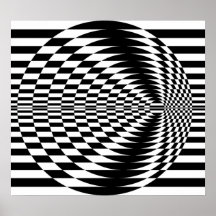 Op Art Contrasting Concentric Circles 01 Poster