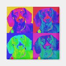 Op Art Dachshund Refrigerator Magnet