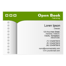 Open Book - Green 669900 Business Card Templates