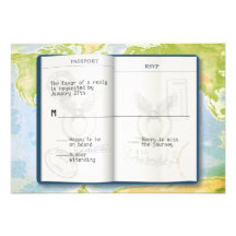 Open Passport Bar Bat Mitzvah Reply Announcement