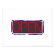 Open Sign Post Card