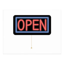 Open Sign Postcard