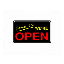 Open Sign Postcard