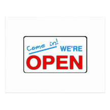 Open Sign Postcards