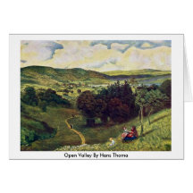 Open Valley By Hans Thoma Greeting Cards