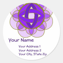 "Opening the Crown Chakra" Address Label Round Sticker