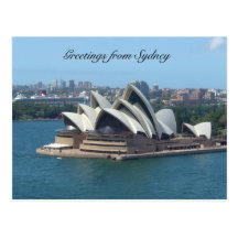 opera house greetings postcard