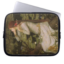 Ophelia (By the Pond) JW Waterhouse, Victorian Art Laptop Computer Sleeve