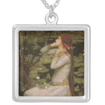 Ophelia (By the Pond) JW Waterhouse, Victorian Art Pendants