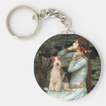 Ophelia Seated - Wire Fox Terrier 3 Key Chains