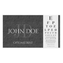 Optometrist Chart Dark Grey Slate Stone Business Card Template