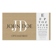 Optometrist Chart Dark Tan Business Cards