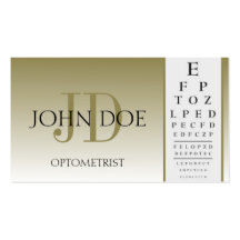 Optometrist Chart Eye Doctor Gold Fade Monogram Business Card Template
