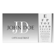 Optometrist Chart Eye Doctor Silver Fade Monogram Business Card Template